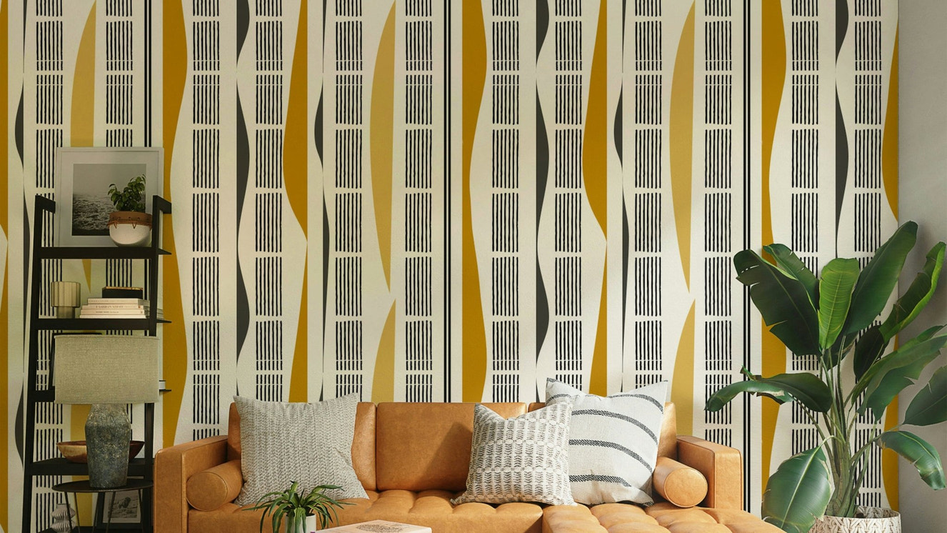 Stylish line art wallpaper mural
