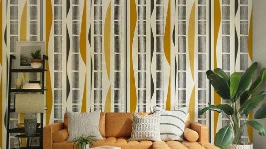 Stylish line art wallpaper mural
