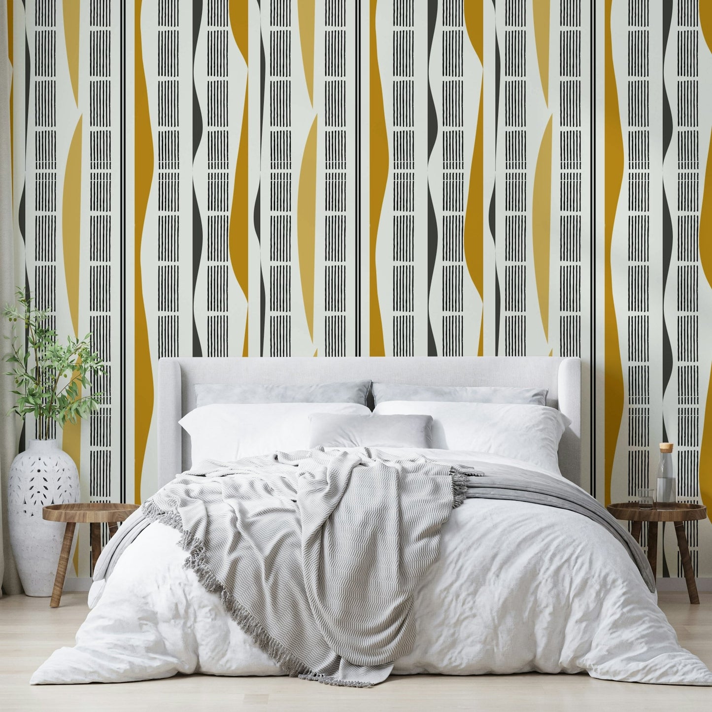 Flowing shapes and structured lines