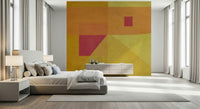 Brushstroke texture detail in the vibrant Abstract Study in Yellow Wall Mural.