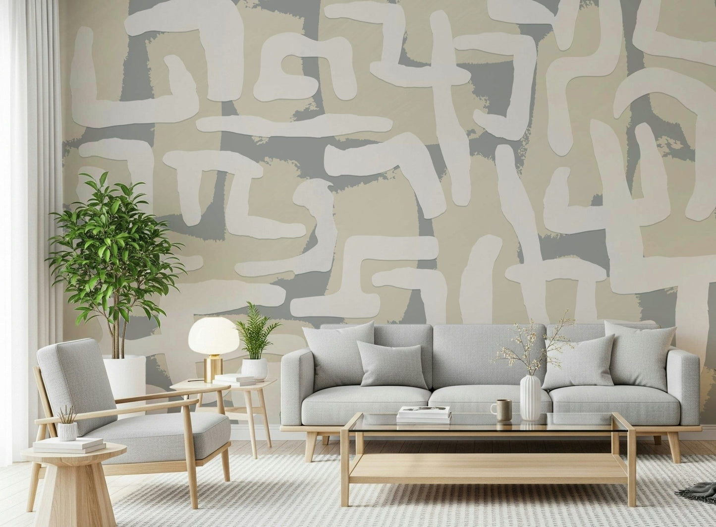 Sophisticated Abstract Terrain wallpaper for a professional studio setup.