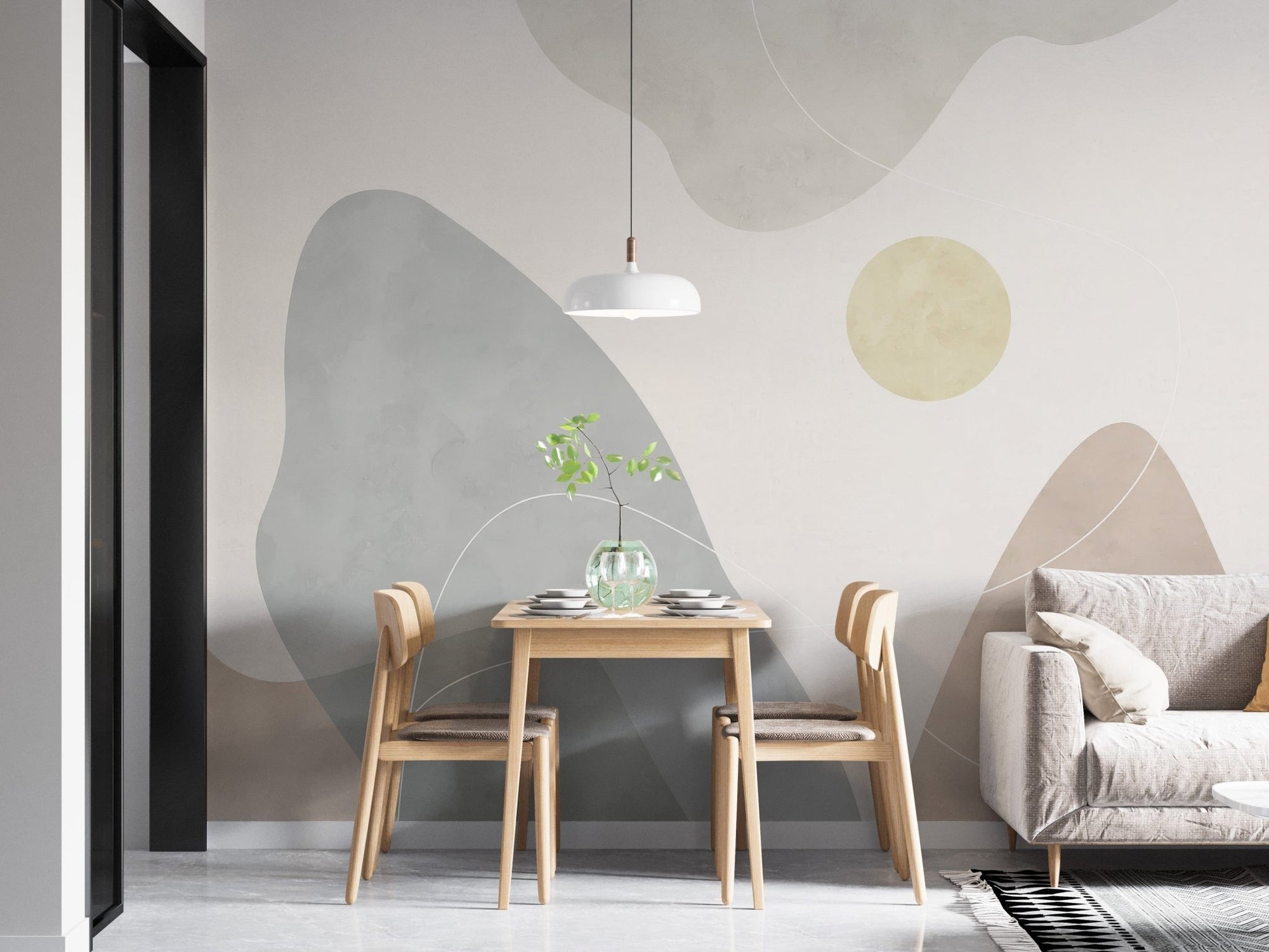 Abstract terrain wallpaper with earthy tones for home decor., C05