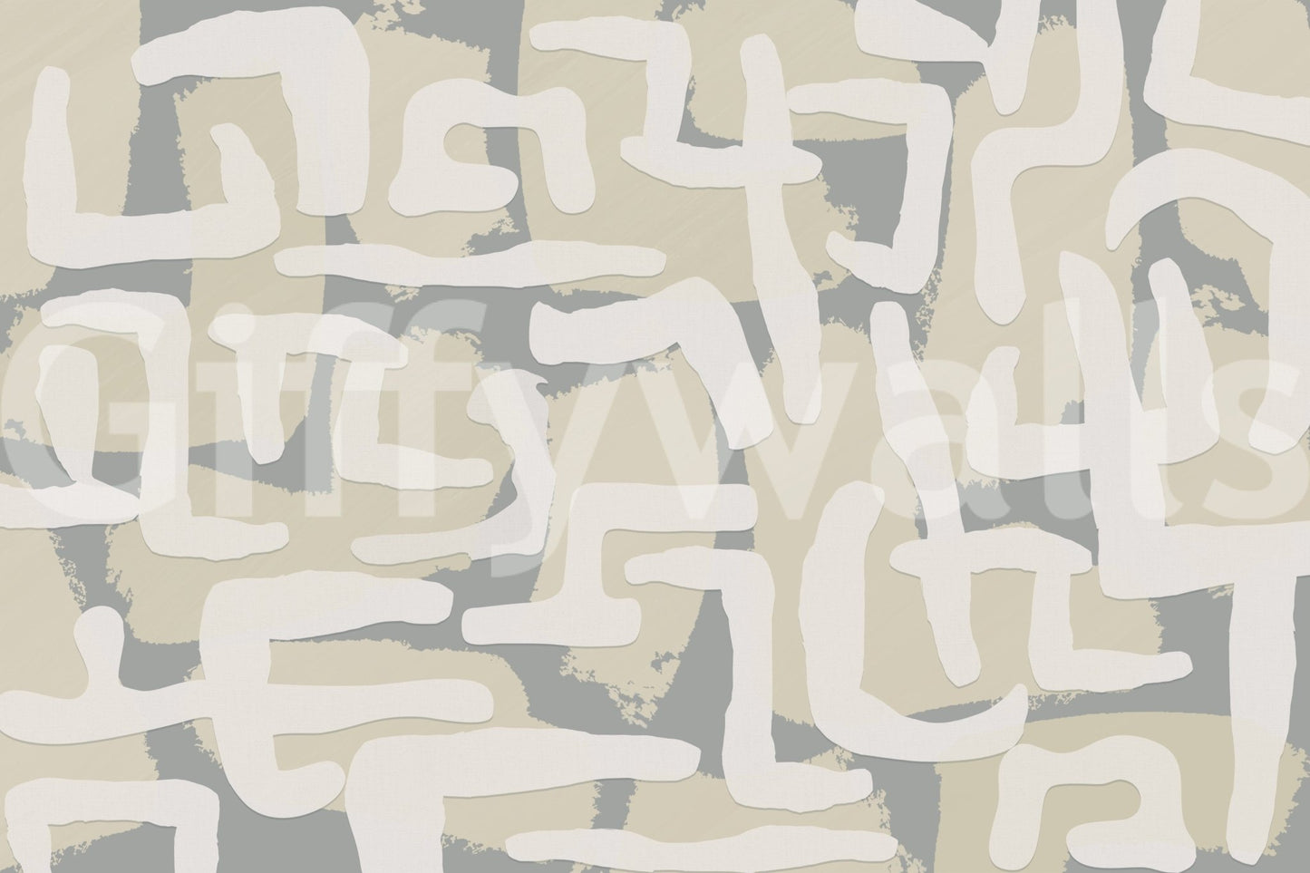 Deep charcoal Abstract Terrain wall mural for a moody master suite.