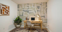 Large scale Abstract Terrain wall mural in a luxury dining space.