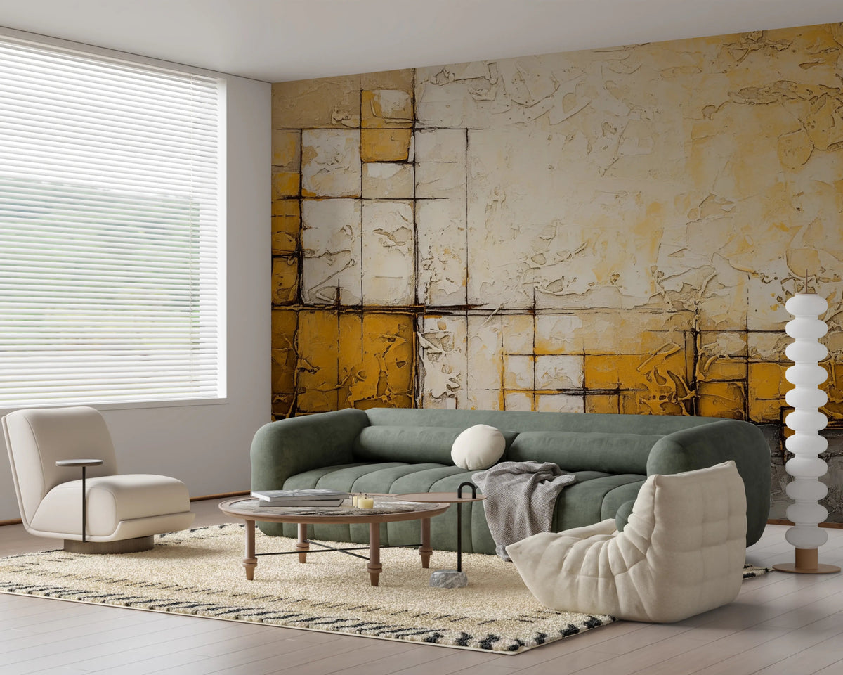 Textured Geometric Layers - Abstract Texture Wall Mural