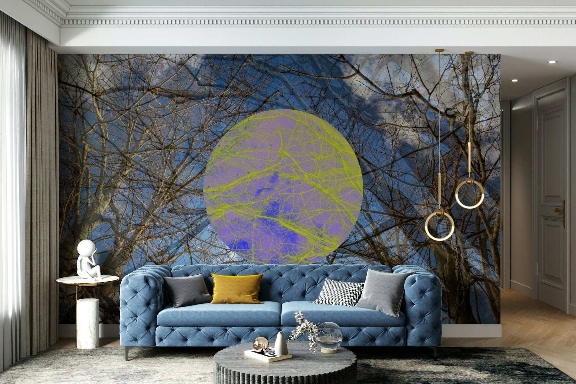 Focus on abstract shapes and colors.

