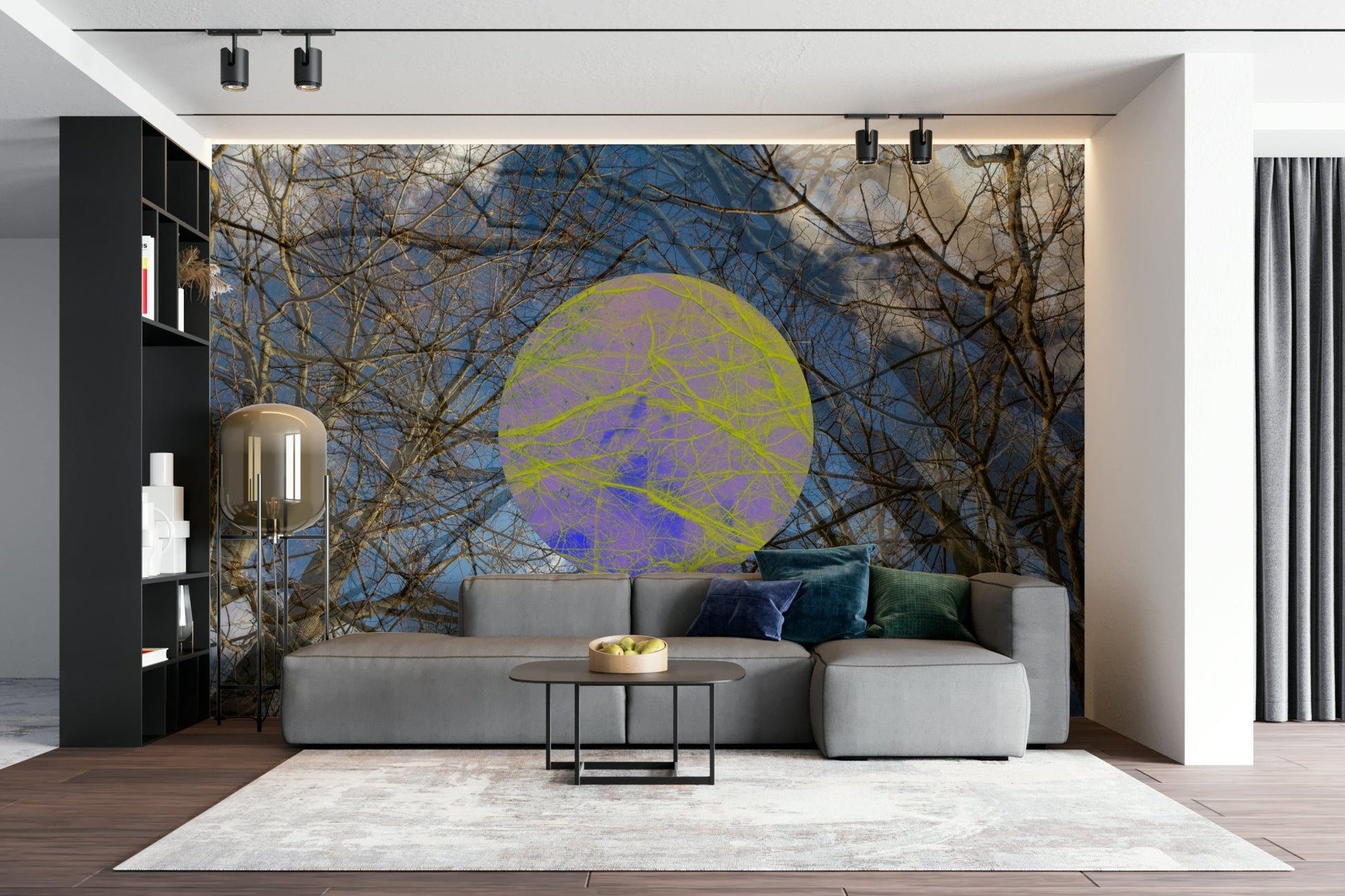 Modern art wall mural.


