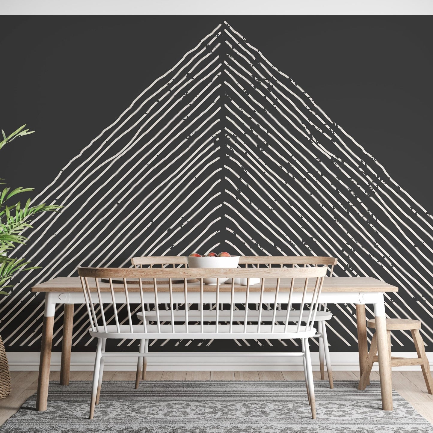 Geometric abstract triangle mountain wallpaper mural design