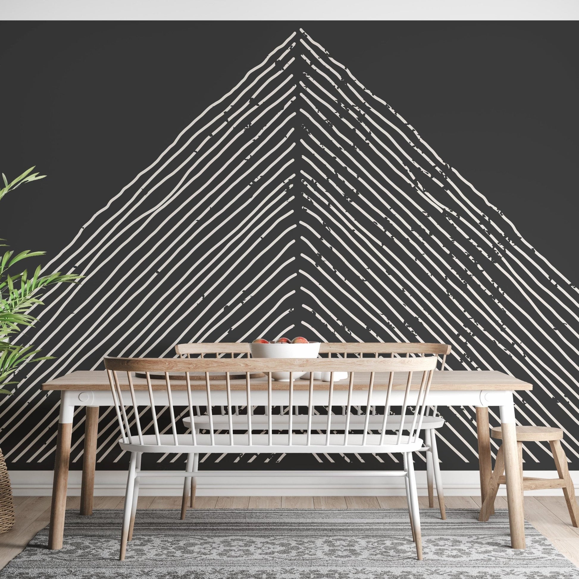 Geometric abstract triangle mountain wallpaper mural design