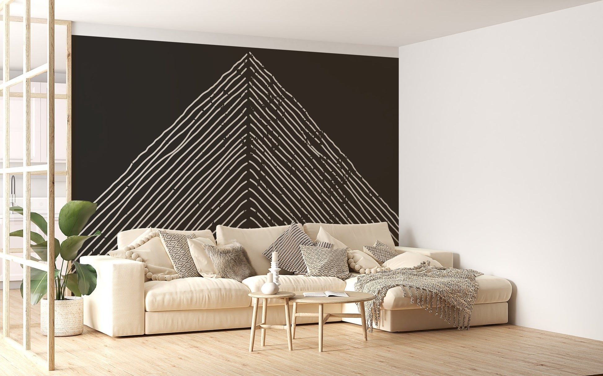 Abstract Triangle Mountain Wallpaper Mural - Giffywalls