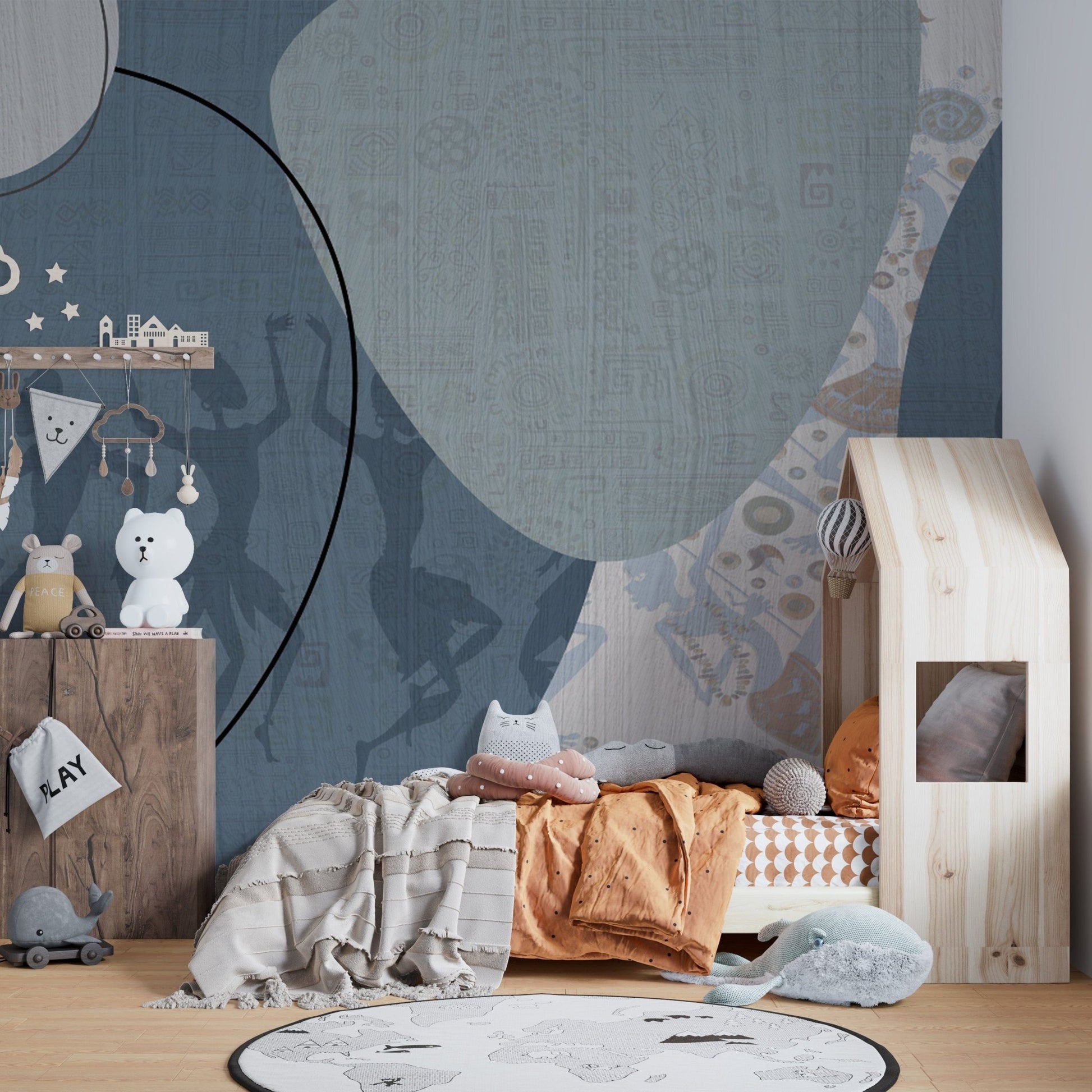 Cultural dance-inspired wallpaper print
