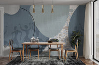 Bohemian tribal dance wallpaper mural
