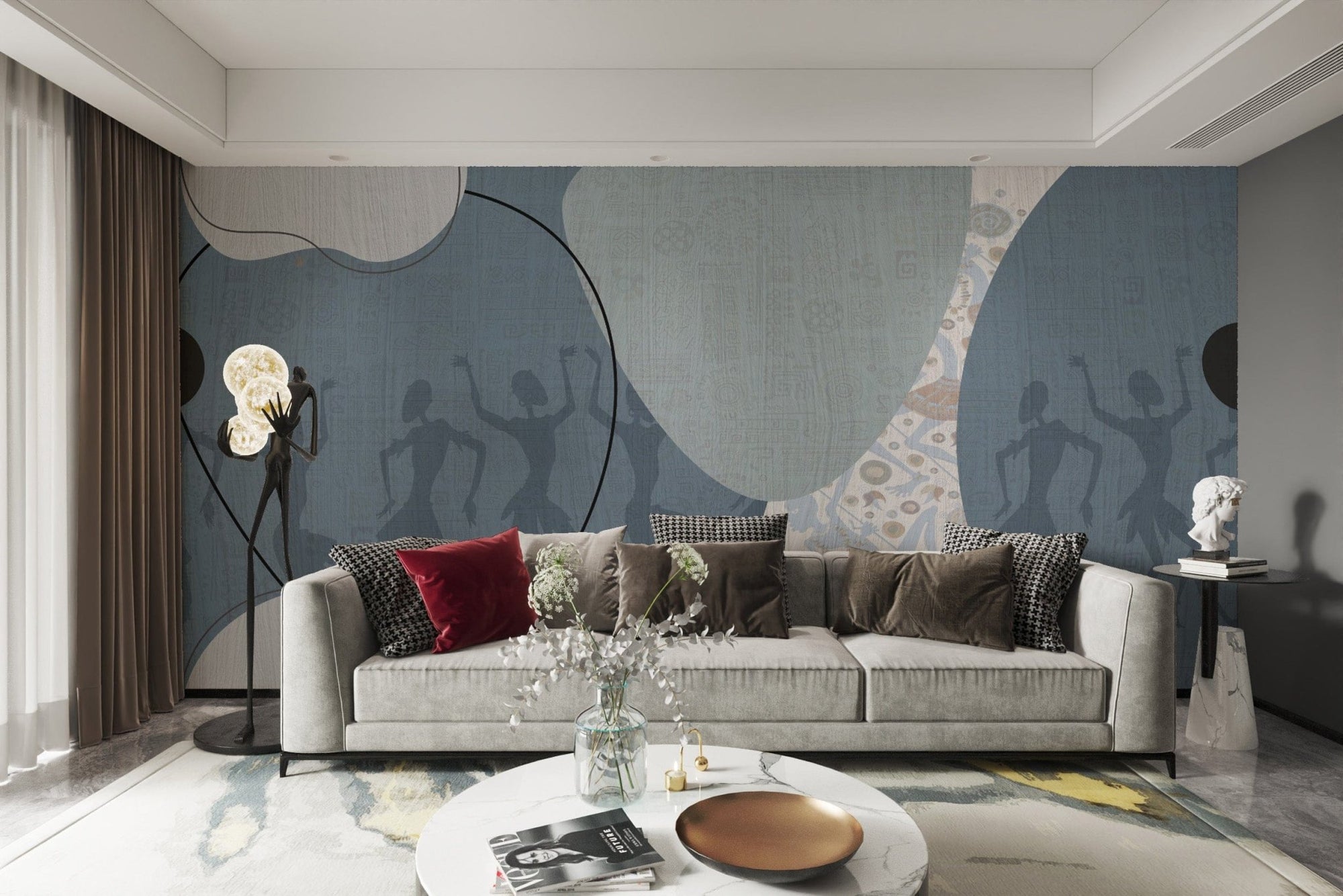 Abstract tribal dance wallpaper design
 D269