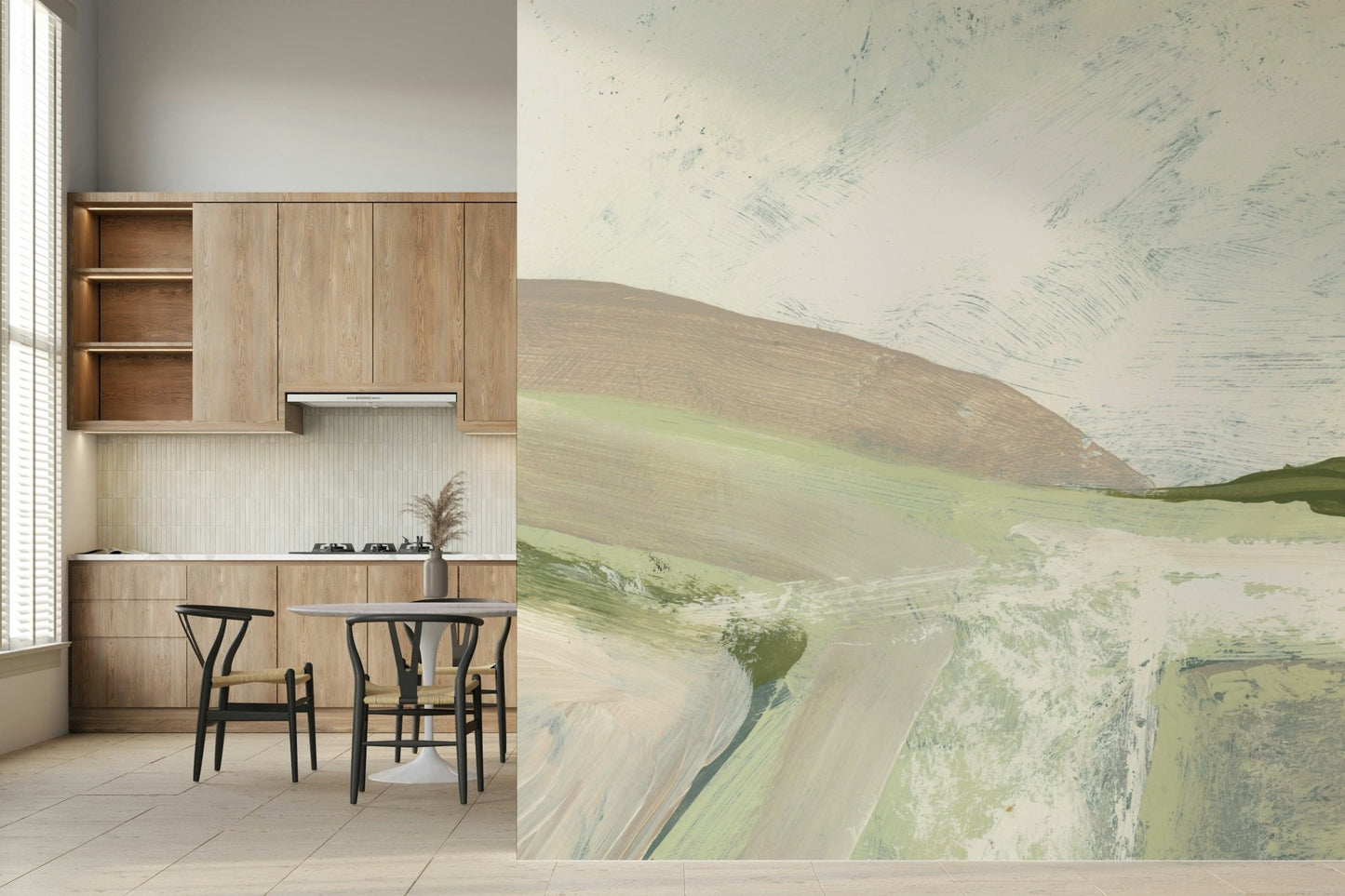 A beautiful modern art wall mural of delicate lines., GD5566