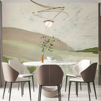 A graceful subtle pattern wall mural in cool, tranquil tones., GD5566