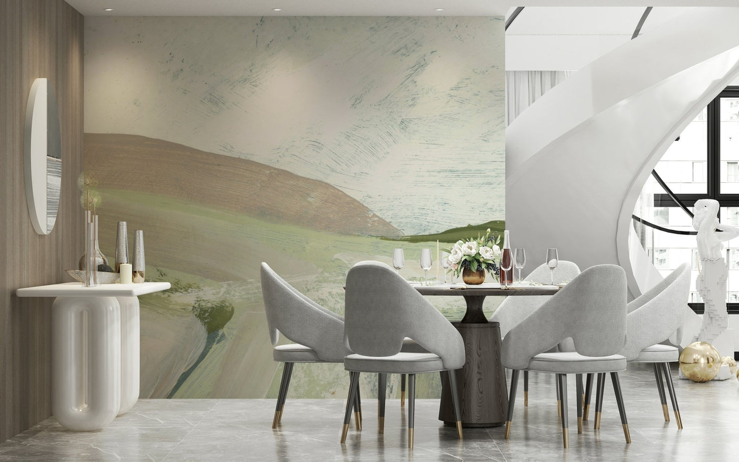 A serene modern pattern wall mural for your decor., GD5566