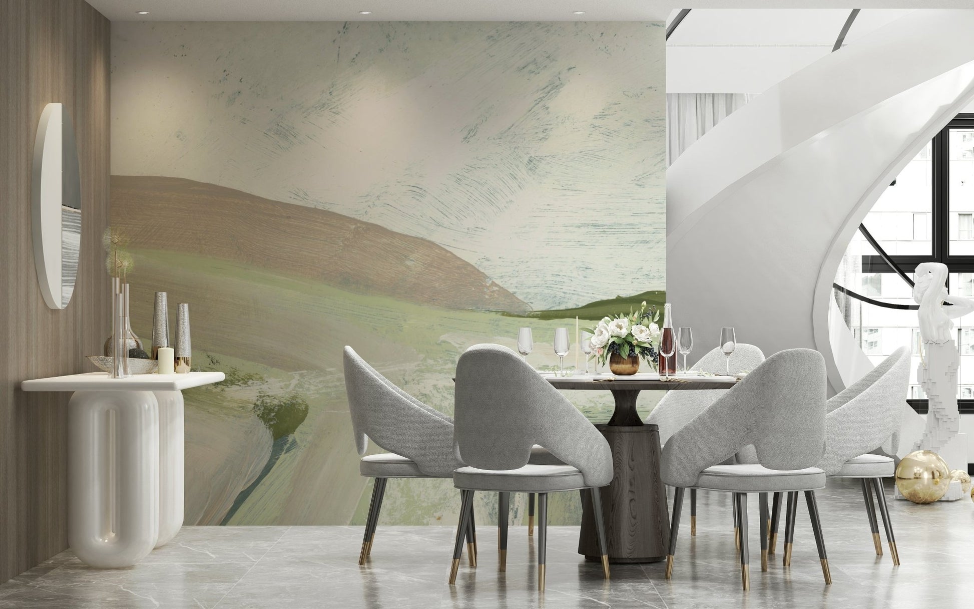 A serene modern pattern wall mural for your decor., GD5566