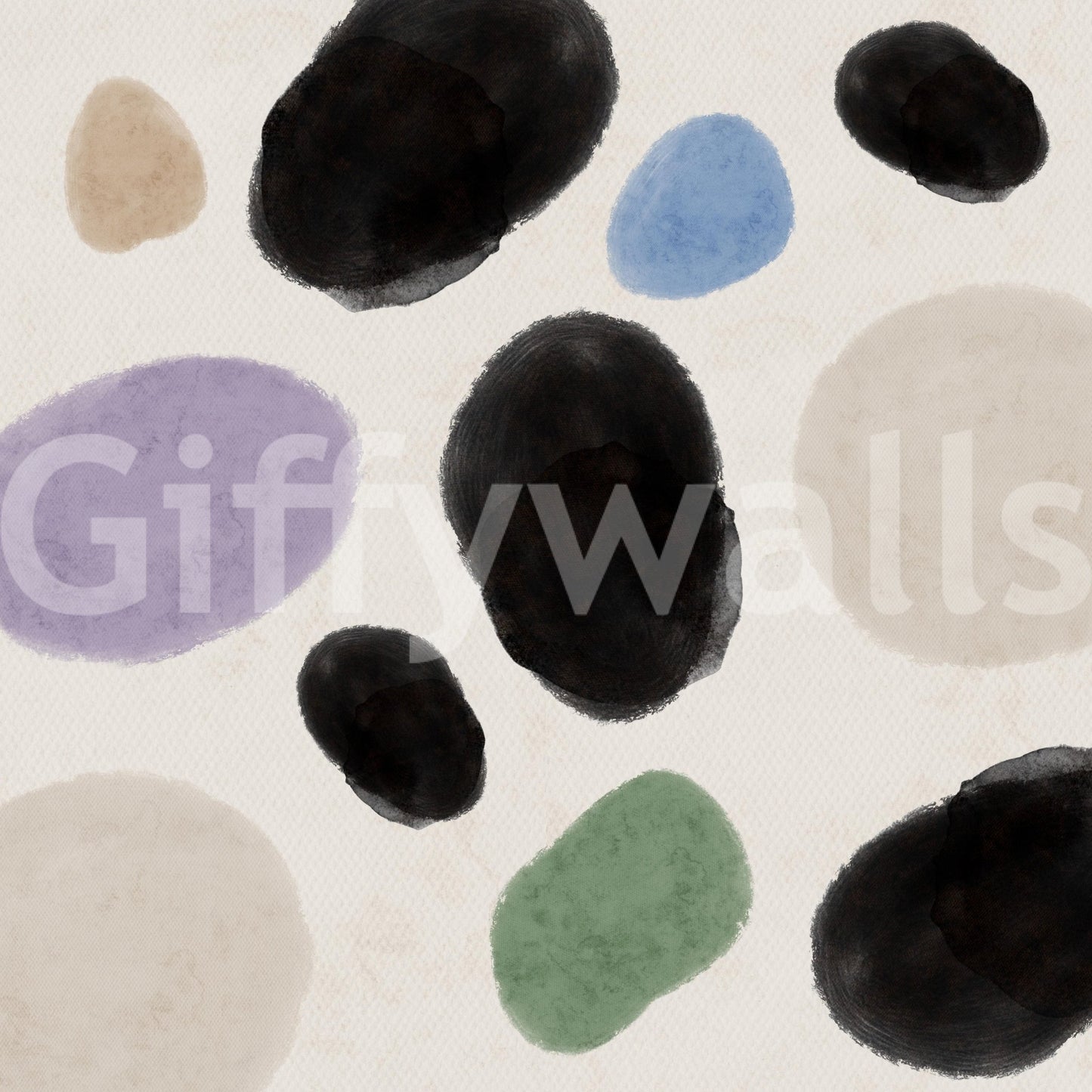 Abstract Watercolor Dots  Wall Mural