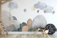 Abstract Watercolor Landscape Wall Mural - Giffywalls