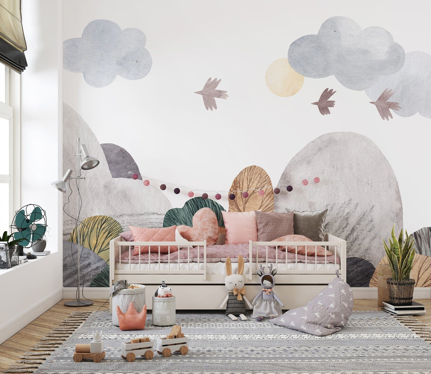 Abstract Watercolor Landscape Wall Mural - Giffywalls