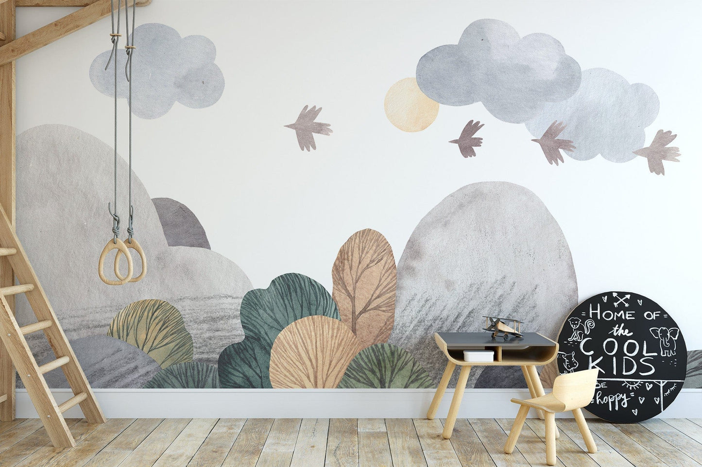 Abstract Watercolor Landscape Wall Mural - Giffywalls