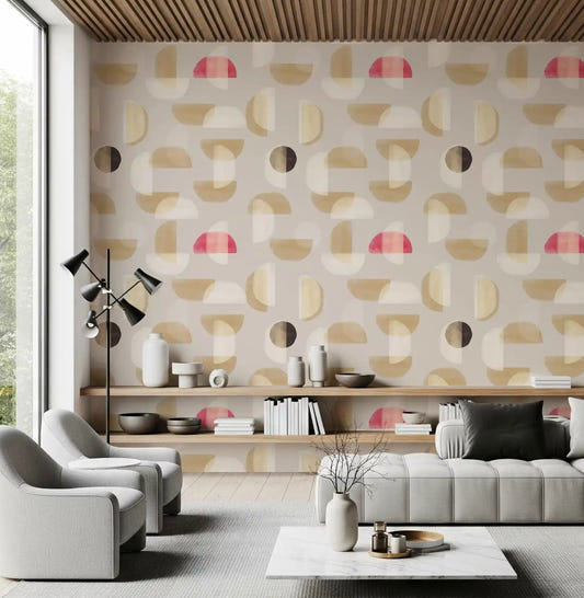 Living room Abstract Whispering Shapes wall mural pattern design