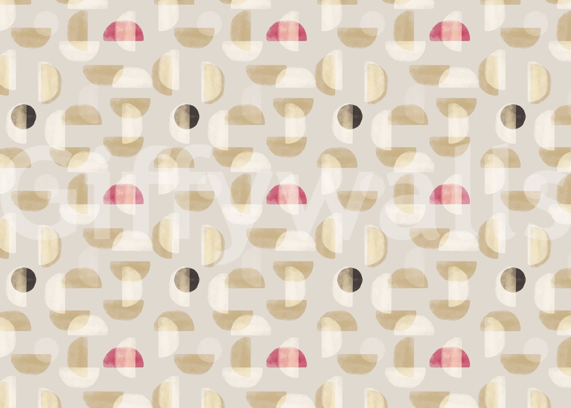 Abstract Whispering Shapes mural featuring soft tone geometry, GD9397