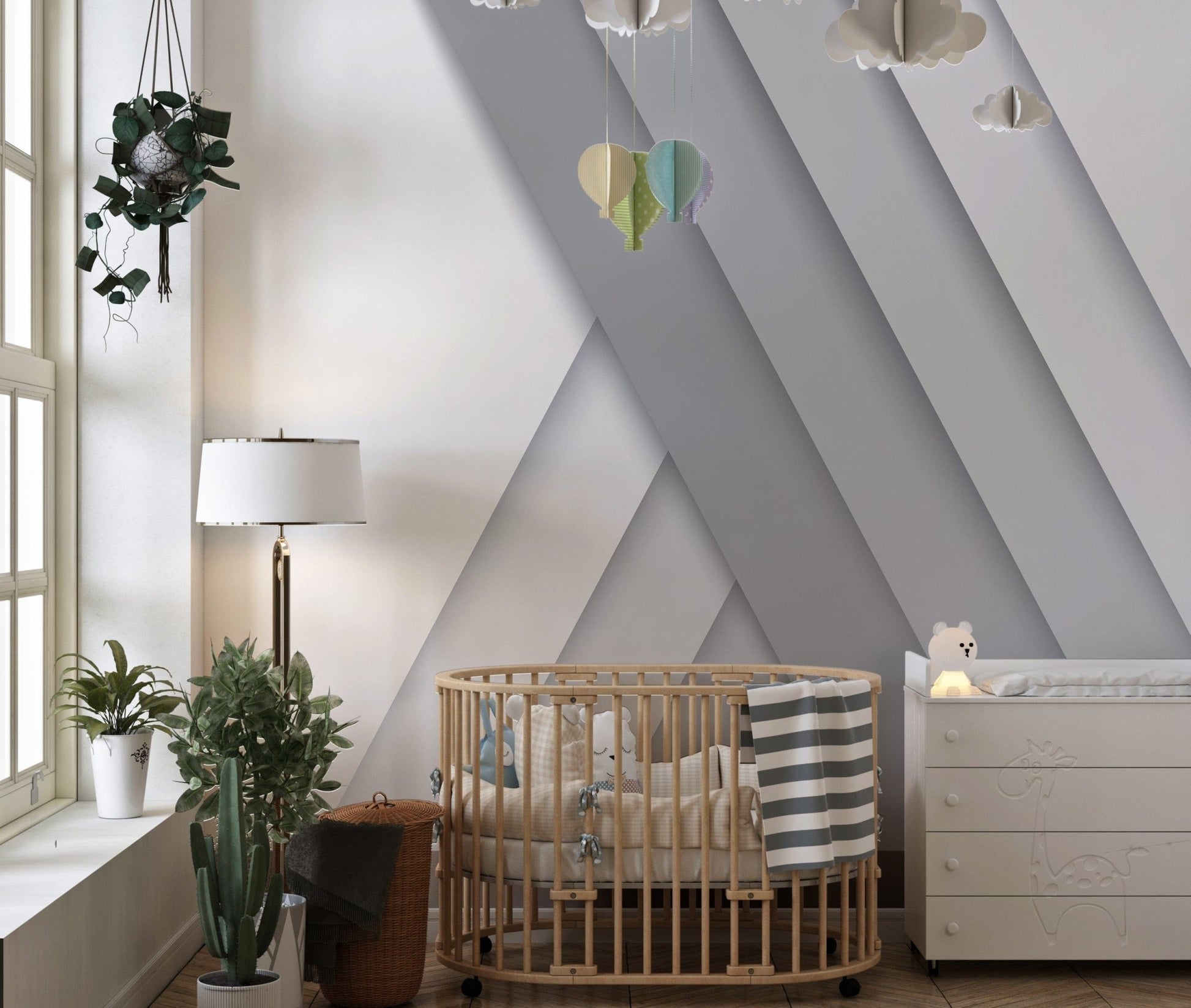 White striped wallpaper design
