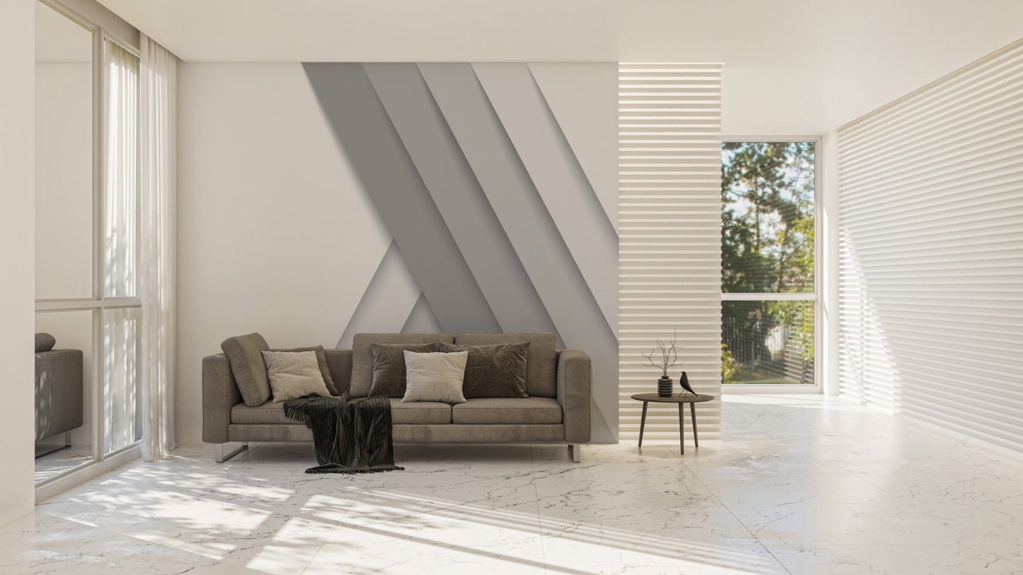 Abstract line pattern mural
