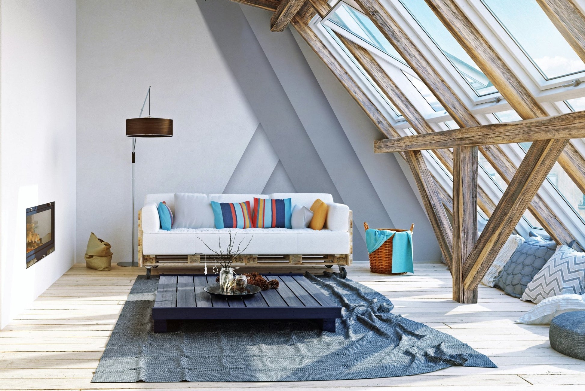 Abstract striped wall covering
