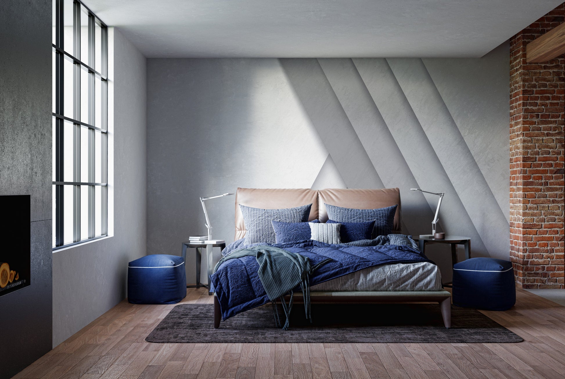 Modern white stripes wall decor
