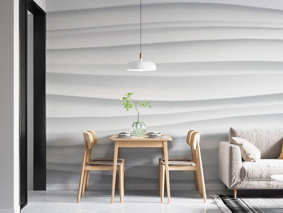 Minimalist white wave pattern wallpaper
 B104