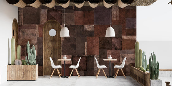 Modern rustic abstract wall mural art, C118