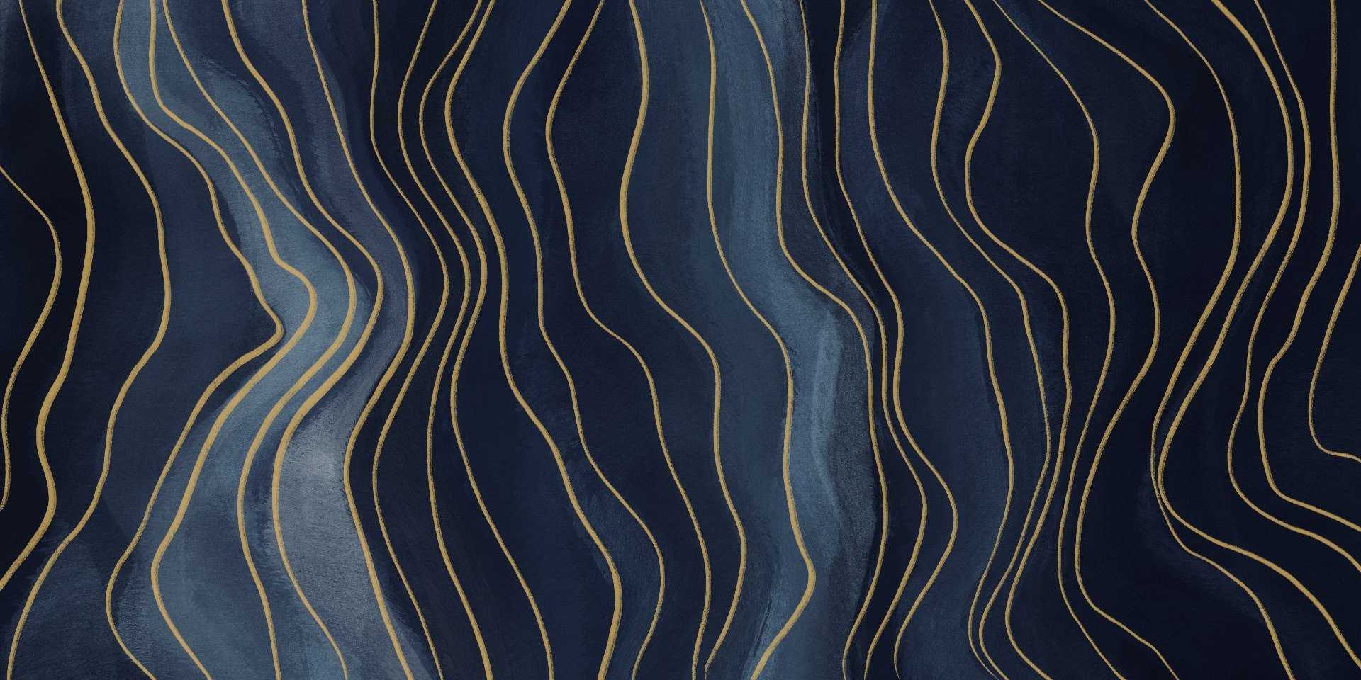 Navy Blue & Gold Chalk Lines Wallpaper Murals