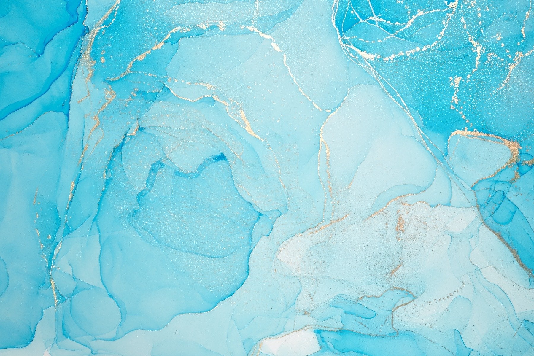 Turquoise Alcohol Art Wallpaper Mural