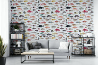 Children’s room wallpaper with animated sea creatures

