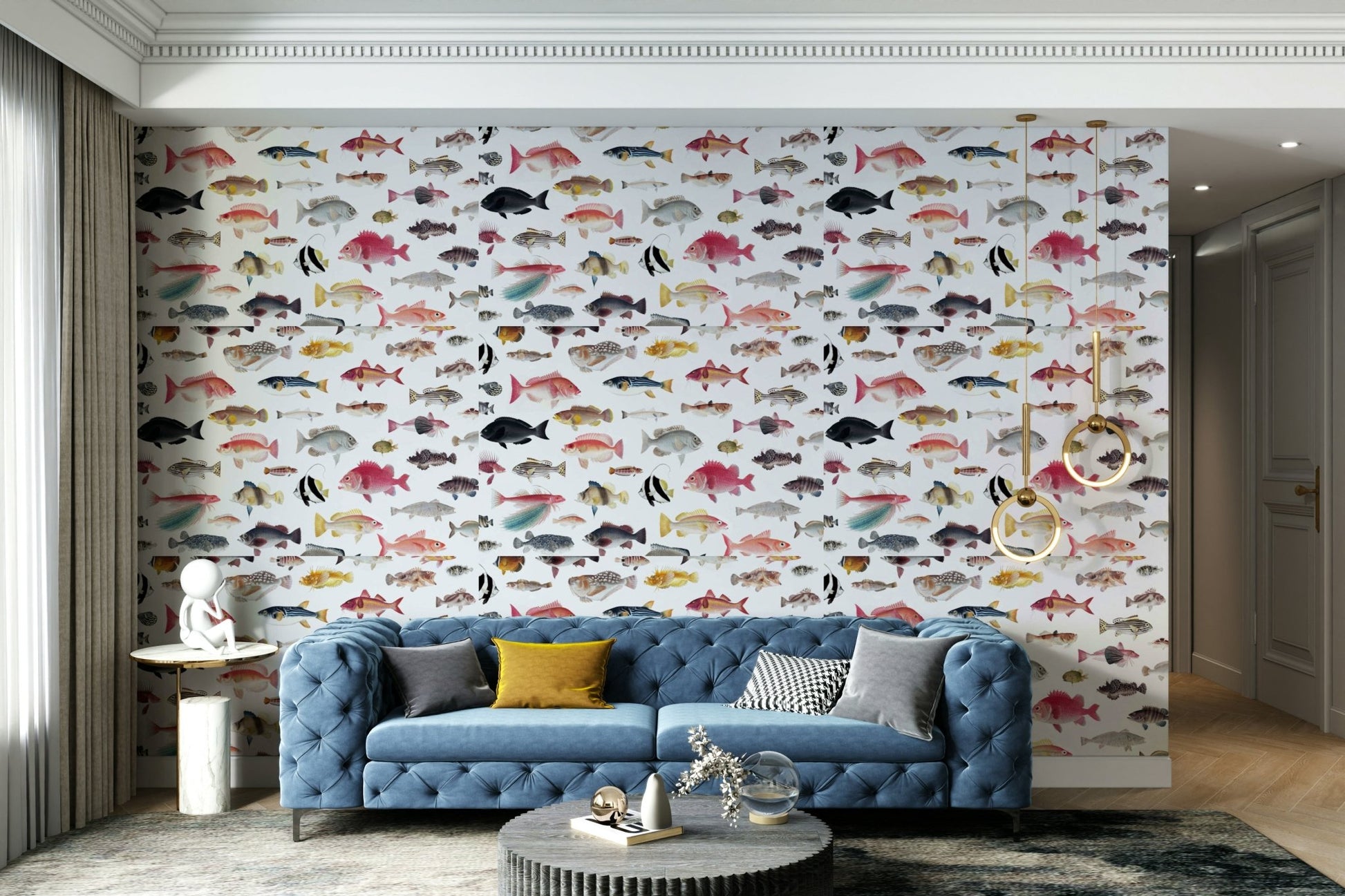 Oceanic wallpaper featuring clownfish and coral reef

