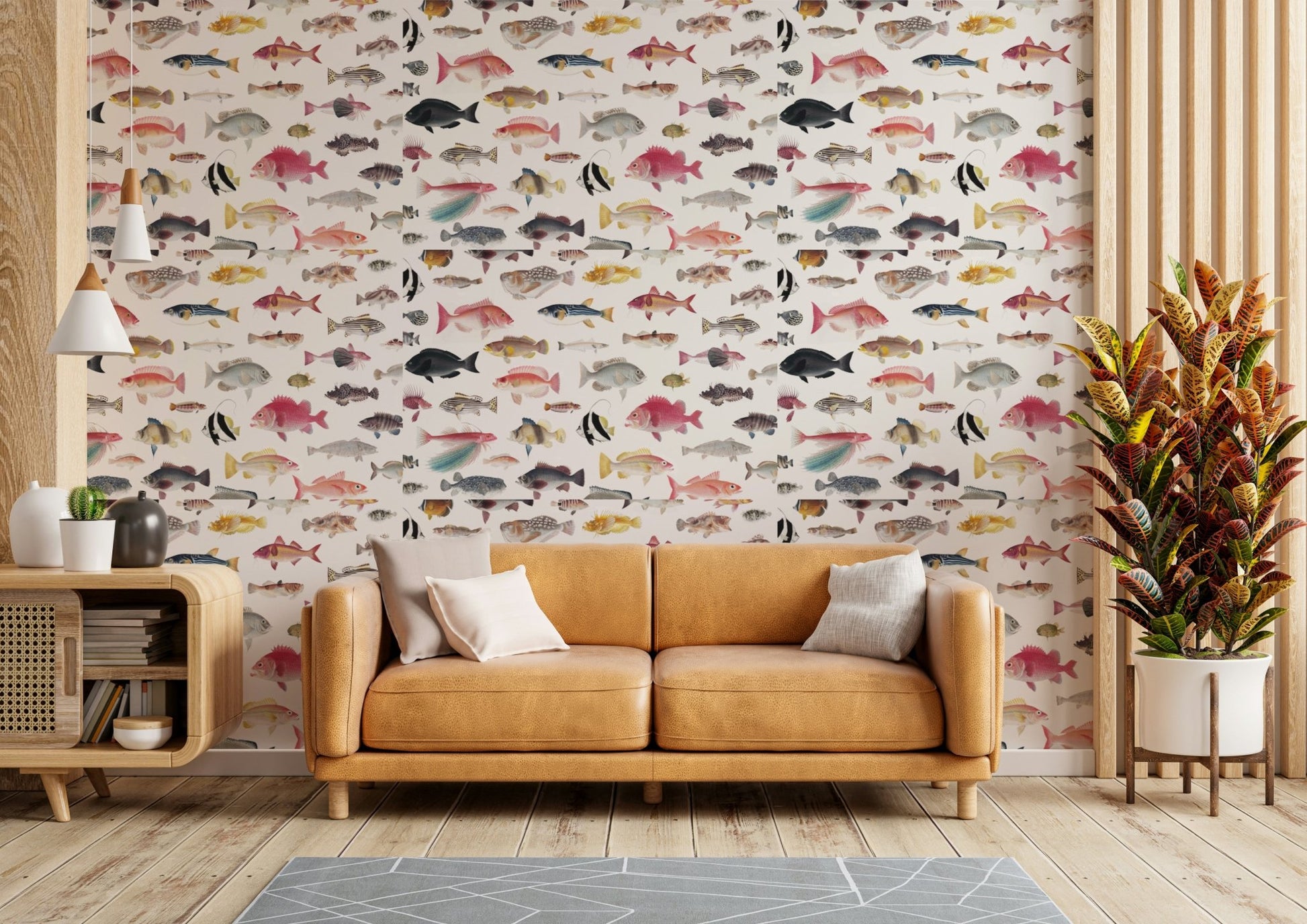 Large-scale aquarium mural for modern interiors

