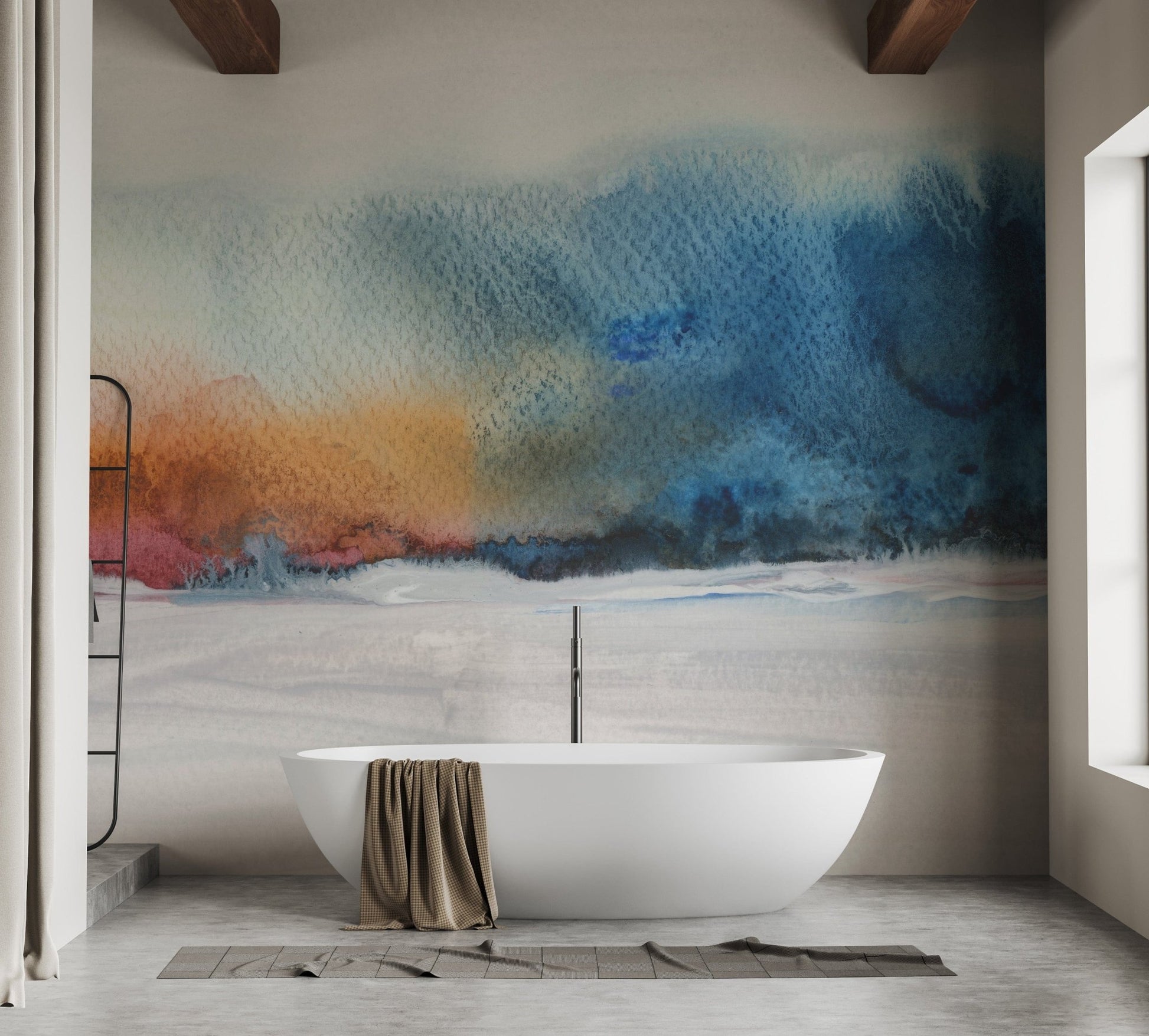 Acrylic Watercolor Flow Painting Wallpaper Mural - Giffywalls