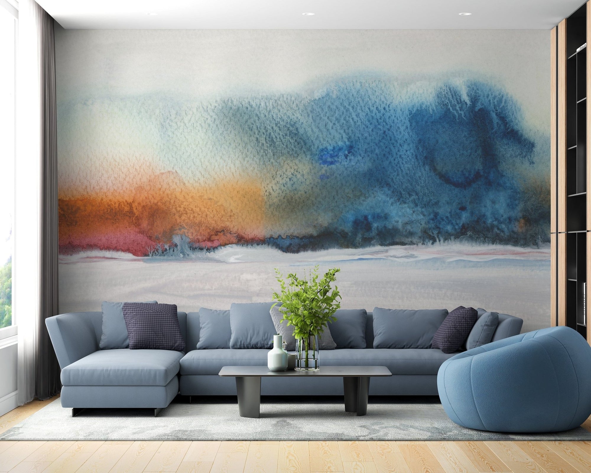 Acrylic Watercolor Flow Painting Wallpaper B134