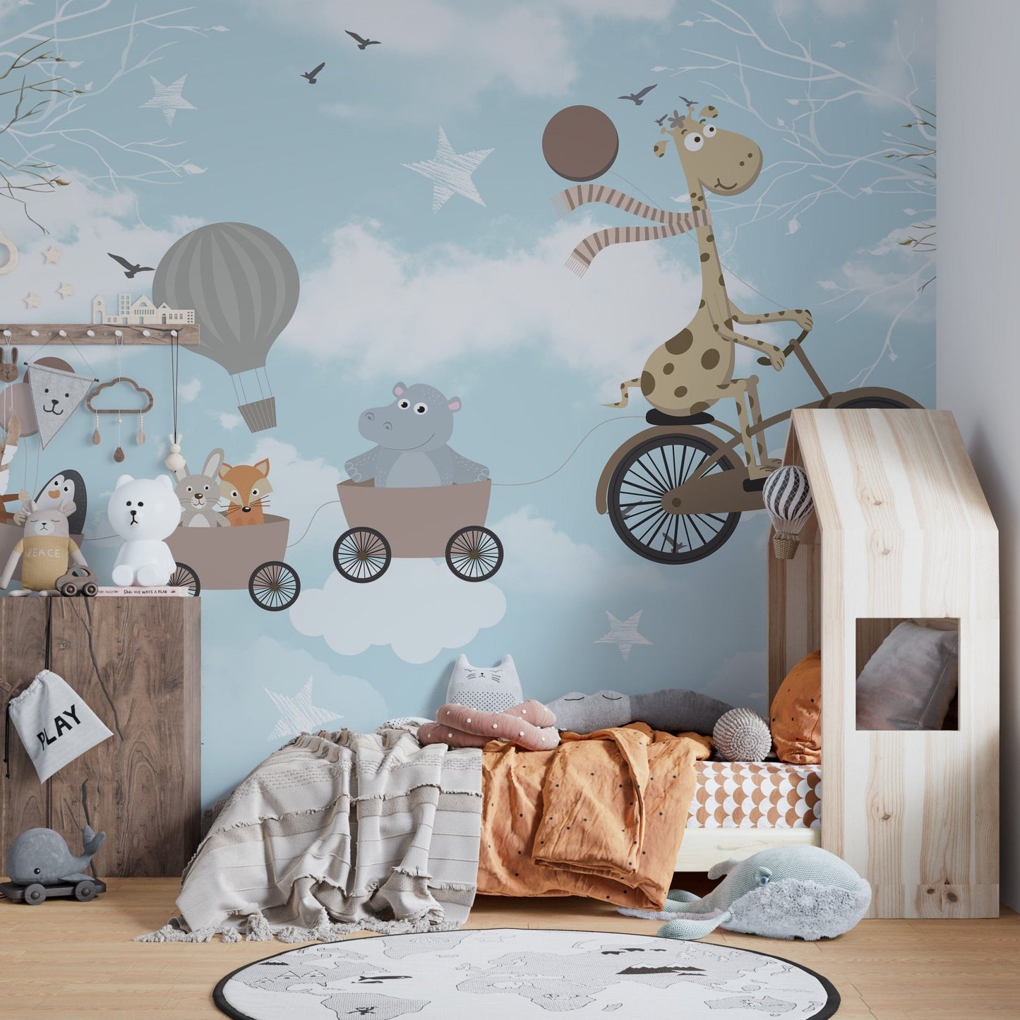 Adorable Animals Kids Room Wallpaper Mural - Giffywalls A614