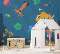 Sea Fishes & Submarine Wallpaper Murals - Giffywalls B077