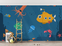 Submarine wallpaper with vibrant sea life details
 B077