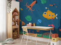 Sea Fishes & Submarine Wallpaper Murals - Giffywalls B077