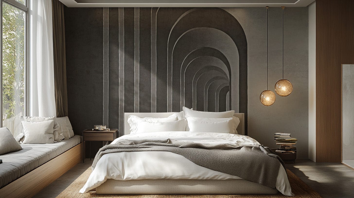 Stunning adorned arch mural for a grand panoramic statement., B667