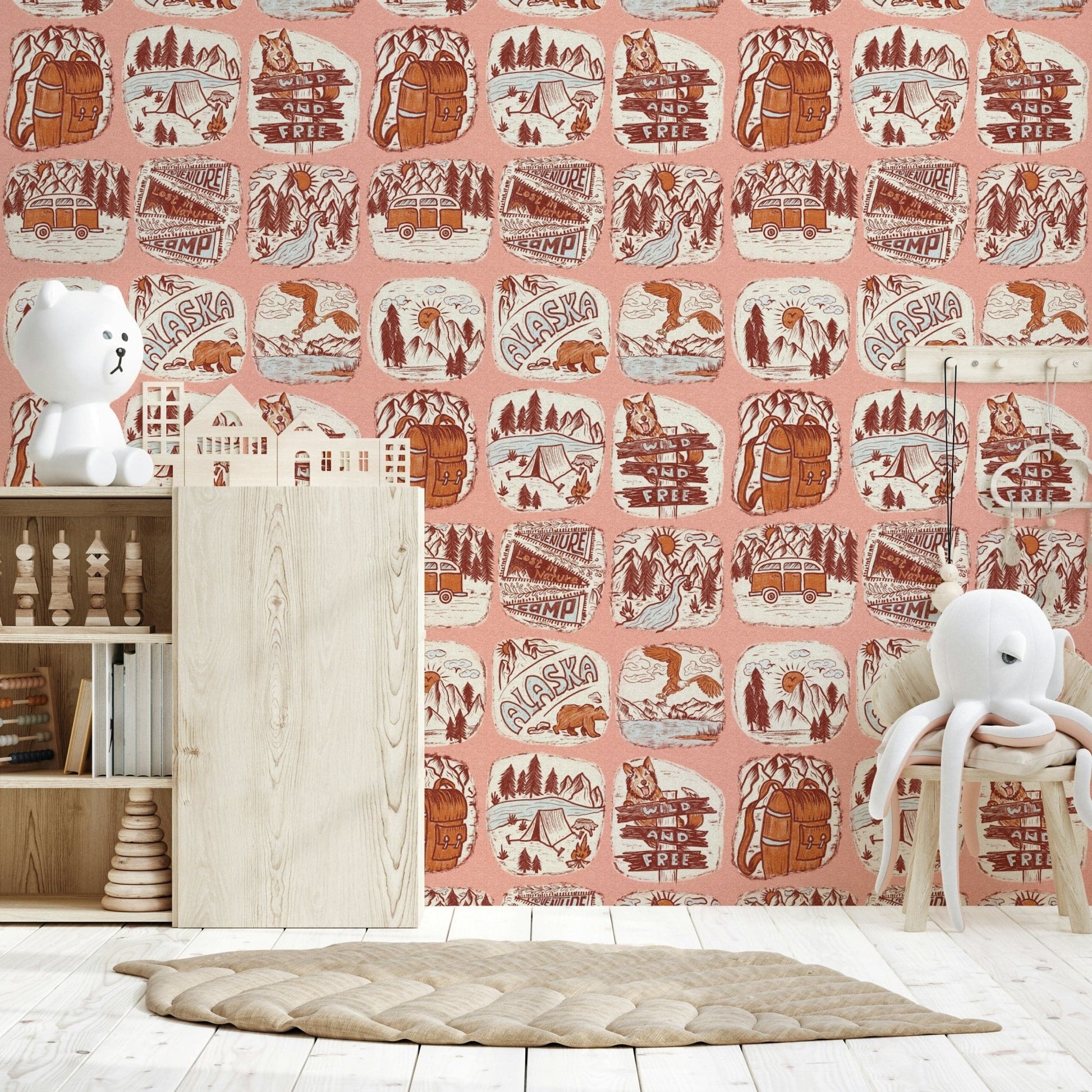 Adventure Awaits Furry dog Wild and Free stipple texture graphic.