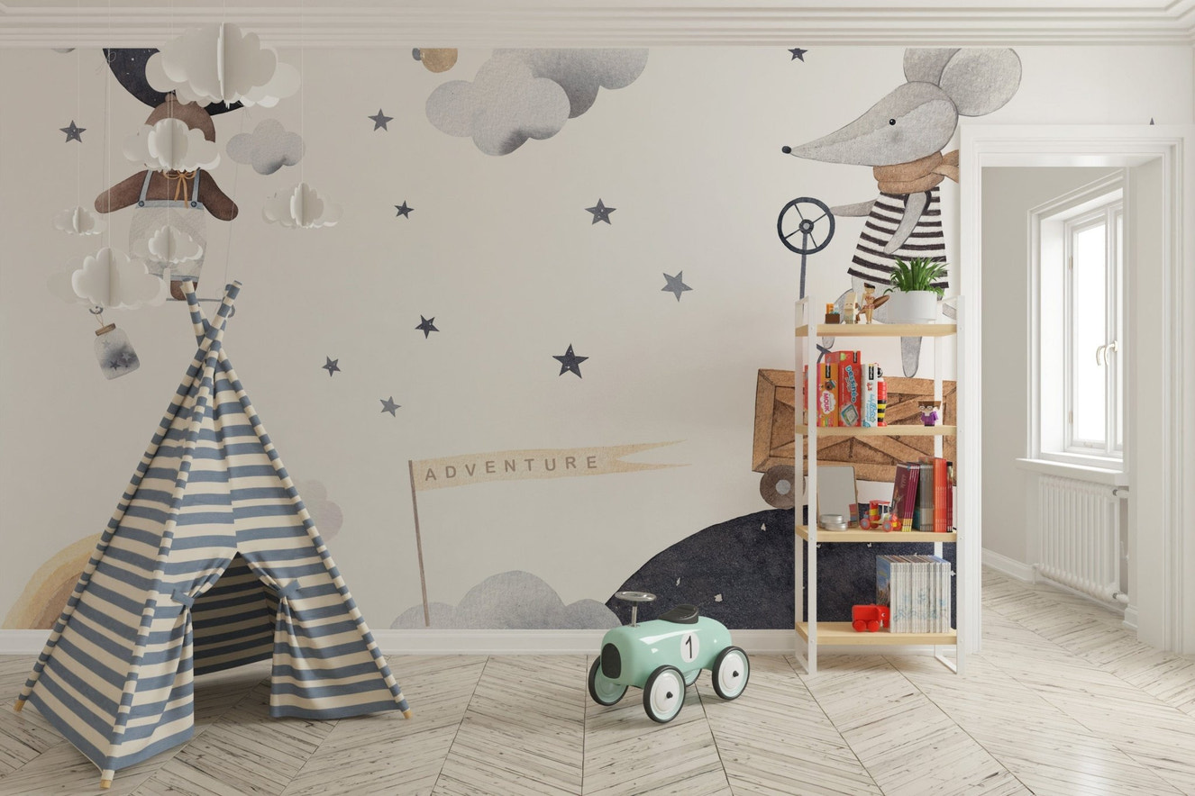 Adventure in the Sky Kids Wallpaper Mural