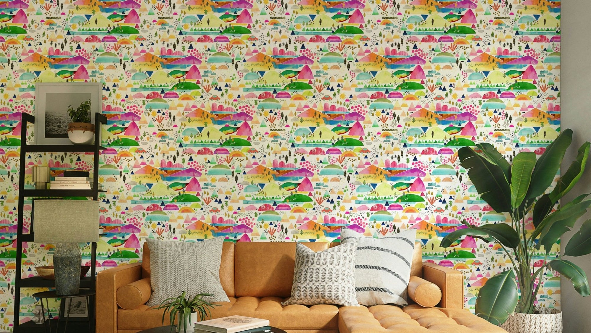 Colorful kids mountain wallpaper GD759

