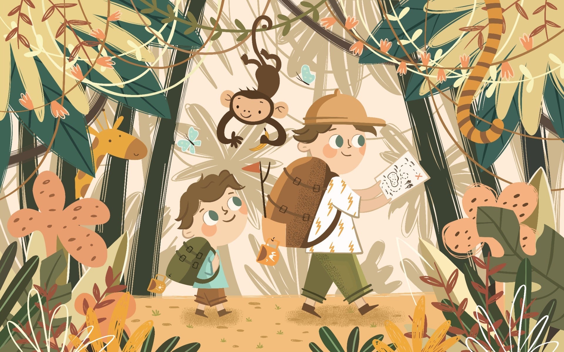 Kids Jungle Explorer Wallpaper Mural