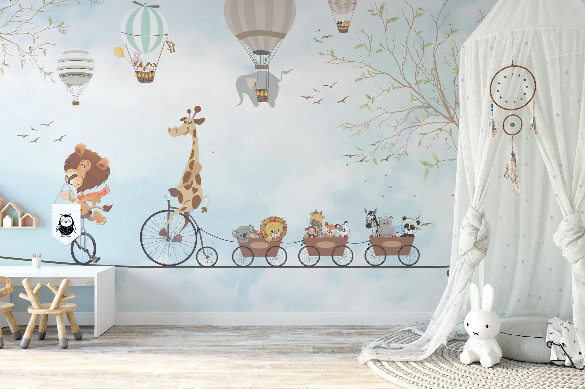 Animals on Tightrope Wallpaper Mural A479
